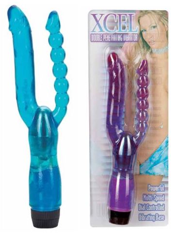 BLUE PENIS WITH ANAL BEADS