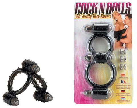 COCKRING COCK N BALLS DOUBLE W/BATTERIES