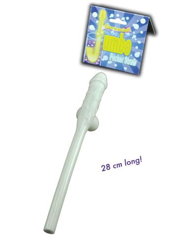 11" JUMBO PECKER STRAWS GLOW