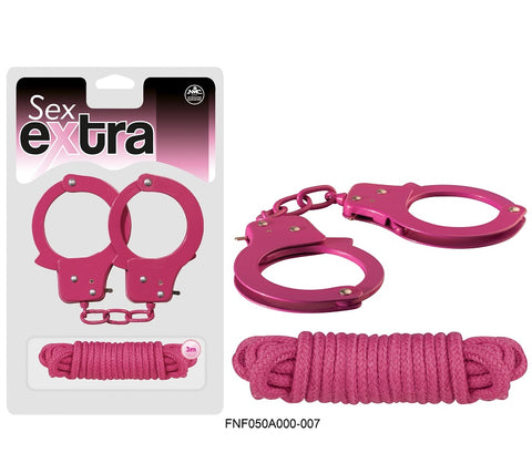 HANDCUFFS + ROPE SEX EXTRA PINK